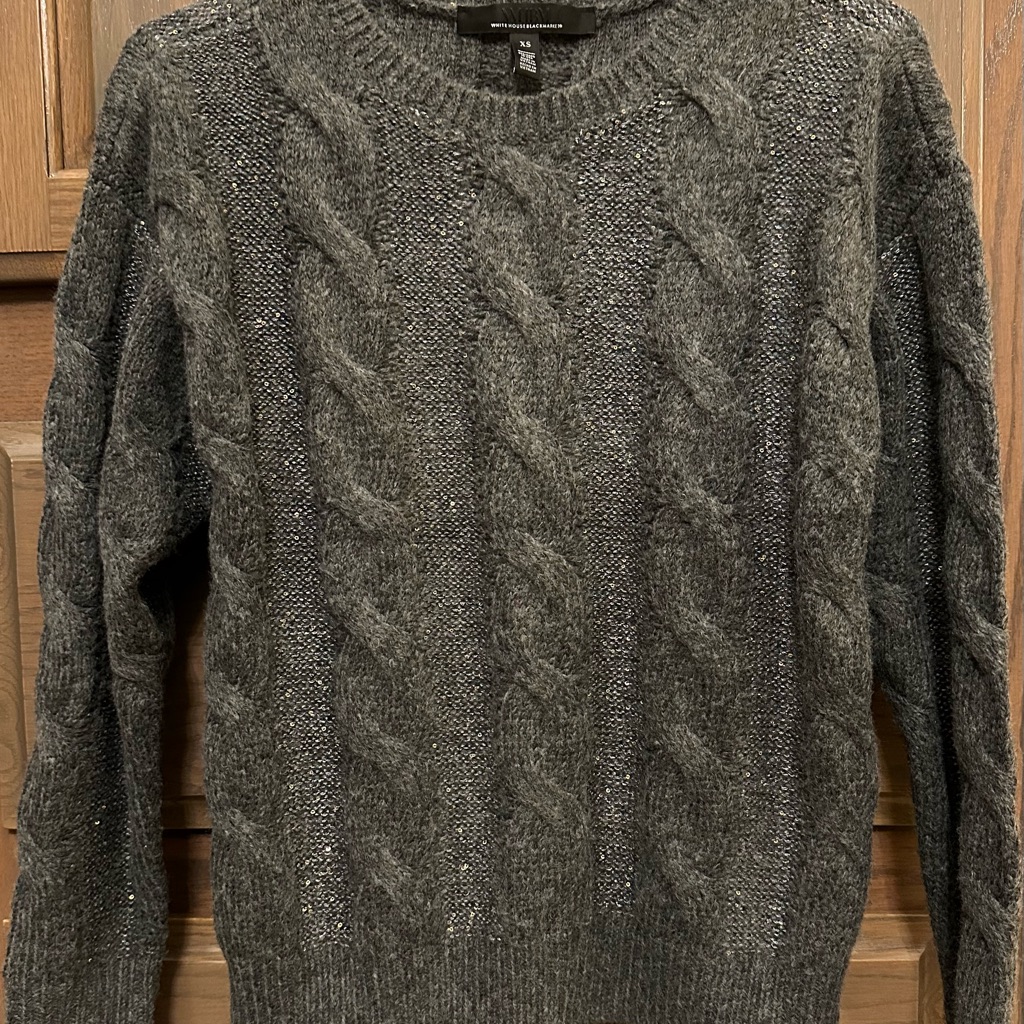 Sequin Cable Pullover Sweater